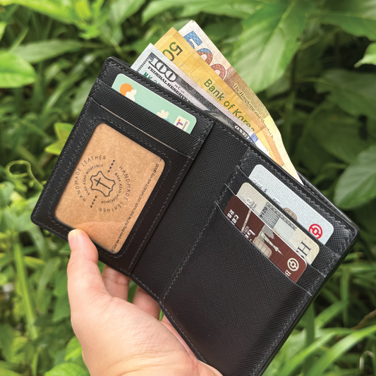 Saffiano Leather | Bifold Medium Wallet | Card Slot, Photo Slot | 十字紋牛皮系列 | 兩摺中銀包 | 卡位,相位款式