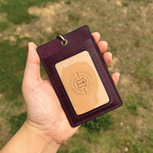 Pueblo Leather | ID Cardholder with Lanyard | 2 Photo Slots | 磨砂牛皮系列 | 掛頸職員卡套 | 兩相格款式