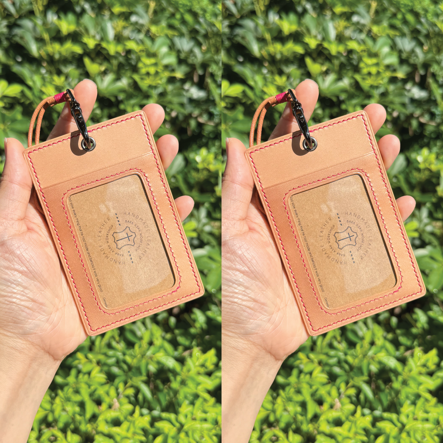 Tochigi Leather | ID Cardholder with Lanyard | 2 Photo Slots | 栃木牛皮系列 | 掛頸職員卡套 | 兩相格款式