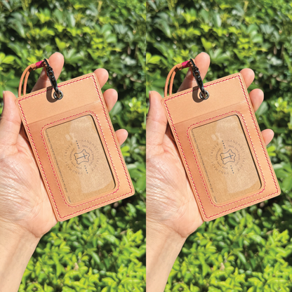 Tochigi Leather | ID Cardholder with Lanyard | 2 Photo Slots | 栃木牛皮系列 | 掛頸職員卡套 | 兩相格款式