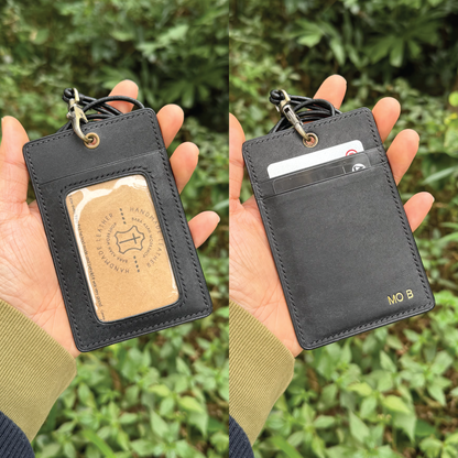 Pueblo Leather | ID Cardholder with Lanyard | Vertical, Horizontal Style | 磨砂牛皮系列 | 掛頸職員卡套 | 直款橫款