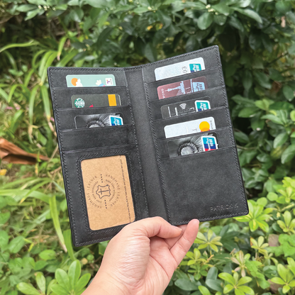 Pueblo Leather | Bifold Vertical Long Wallet | Card Slot, Photo Slot