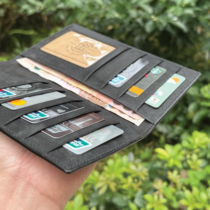 Pueblo Leather | Bifold Vertical Long Wallet | Card Slot, Photo Slot