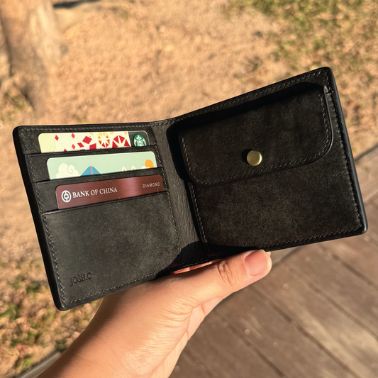Pueblo Leather | Bifold Short Wallet | Coins Pocket Design | 磨砂牛皮系列 | 兩摺短銀包 | 零錢包款式