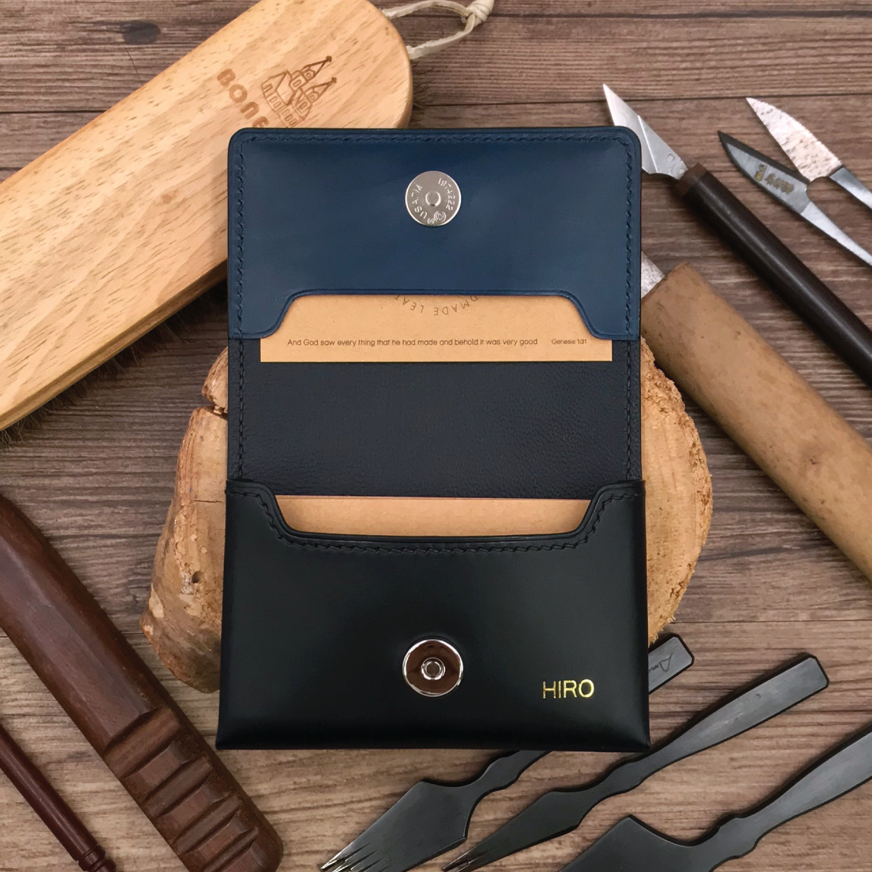 Buttero Leather | Magnetic Snap Business Name Card Case | 植鞣牛皮系列 | 磁扣開關卡片盒