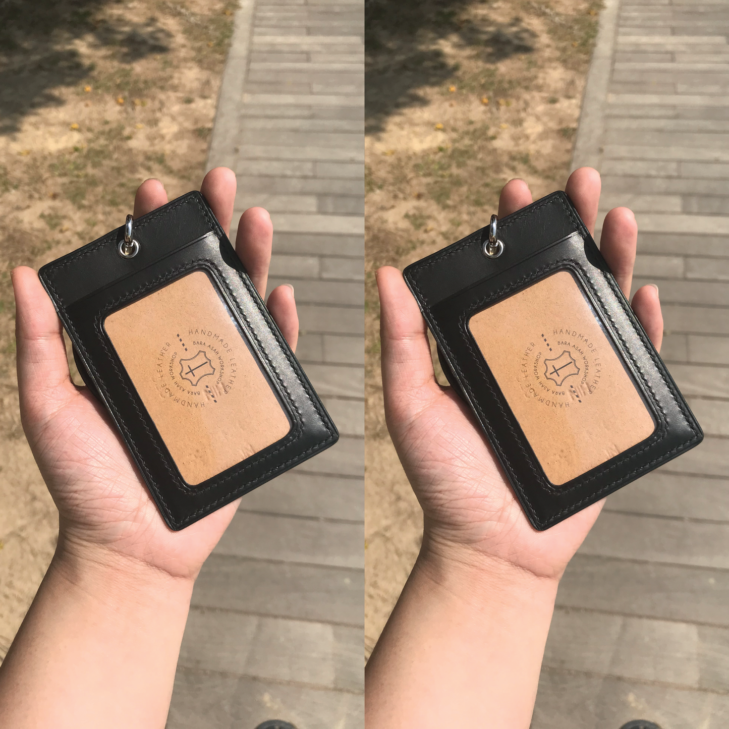 Buttero Leather | ID Cardholder with Lanyard | 2 Photo Slots | 植鞣牛皮系列 | 掛頸職員卡套 | 兩相格款式