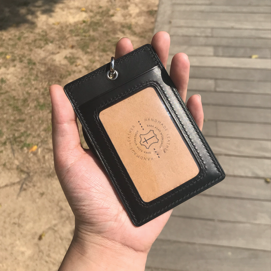 Buttero Leather | ID Cardholder with Lanyard | 2 Photo Slots | 植鞣牛皮系列 | 掛頸職員卡套 | 兩相格款式