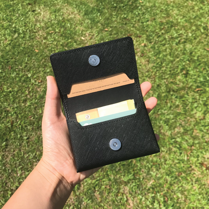 Saffiano Leather | Magnetic Snap Business Name Card Case | 十字紋牛皮系列 | 磁扣開關卡片盒