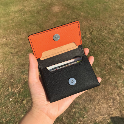 Saffiano Leather | Magnetic Snap Business Name Card Case | 十字紋牛皮系列 | 磁扣開關卡片盒