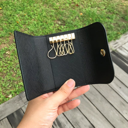 Saffiano Leather | Tri-fold Keyholder | 十字紋牛皮系列 | 三摺鎖匙包