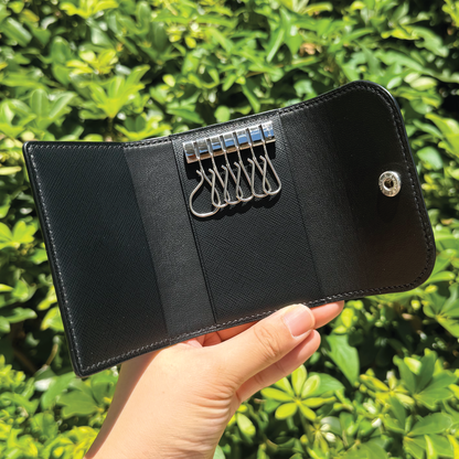 Saffiano Leather | Tri-fold Keyholder | 十字紋牛皮系列 | 三摺鎖匙包