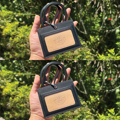Saffiano Leather | ID Cardholder with Lanyard | 2 Photo Slots | 十字紋牛皮系列 | 掛頸職員卡套 | 兩相格款式