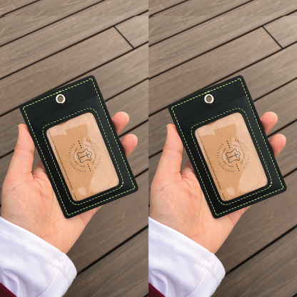 Saffiano Leather | ID Cardholder with Lanyard | 2 Photo Slots | 十字紋牛皮系列 | 掛頸職員卡套 | 兩相格款式