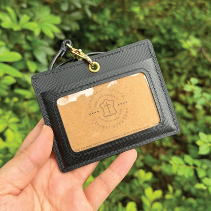 Saffiano Leather | ID Cardholder with Lanyard | Vertical, Horizontal Style | 十字紋牛皮系列 | 掛頸職員卡套 | 直款橫款