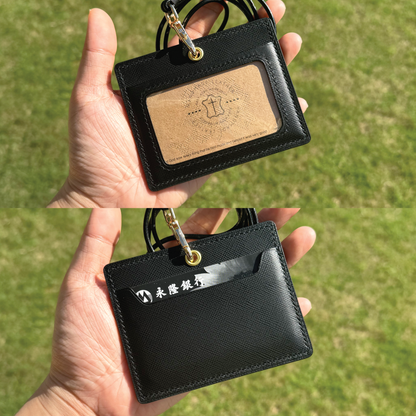 Saffiano Leather | ID Cardholder with Lanyard | Vertical, Horizontal Style | 十字紋牛皮系列 | 掛頸職員卡套 | 直款橫款