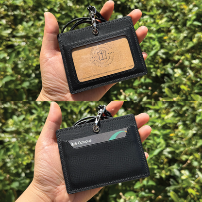Saffiano Leather | ID Cardholder with Lanyard | Vertical, Horizontal Style | 十字紋牛皮系列 | 掛頸職員卡套 | 直款橫款