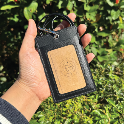 Saffiano Leather | ID Cardholder with Lanyard | Vertical, Horizontal Style | 十字紋牛皮系列 | 掛頸職員卡套 | 直款橫款
