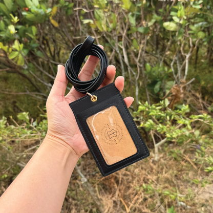 Saffiano Leather | ID Cardholder with Lanyard | 2 Photo Slots | 十字紋牛皮系列 | 掛頸職員卡套 | 兩相格款式