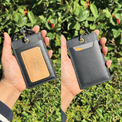 Saffiano Leather | ID Cardholder with Lanyard | Vertical, Horizontal Style | 十字紋牛皮系列 | 掛頸職員卡套 | 直款橫款
