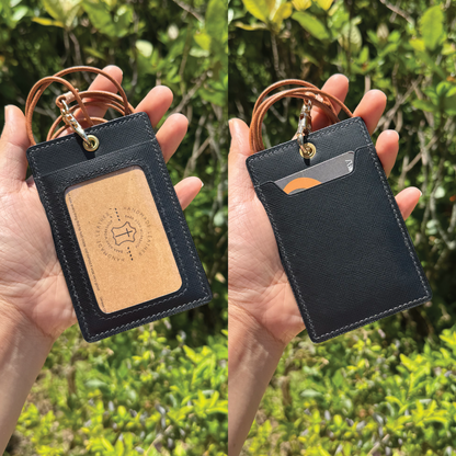 Saffiano Leather | ID Cardholder with Lanyard | Vertical, Horizontal Style | 十字紋牛皮系列 | 掛頸職員卡套 | 直款橫款