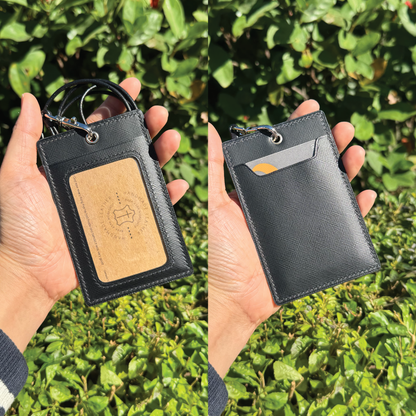 Saffiano Leather | ID Cardholder with Lanyard | Vertical, Horizontal Style | 十字紋牛皮系列 | 掛頸職員卡套 | 直款橫款
