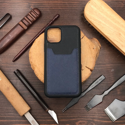 Saffiano Leather | Card Slot iPhone Case | 十字紋牛皮系列 | 卡位手機殼