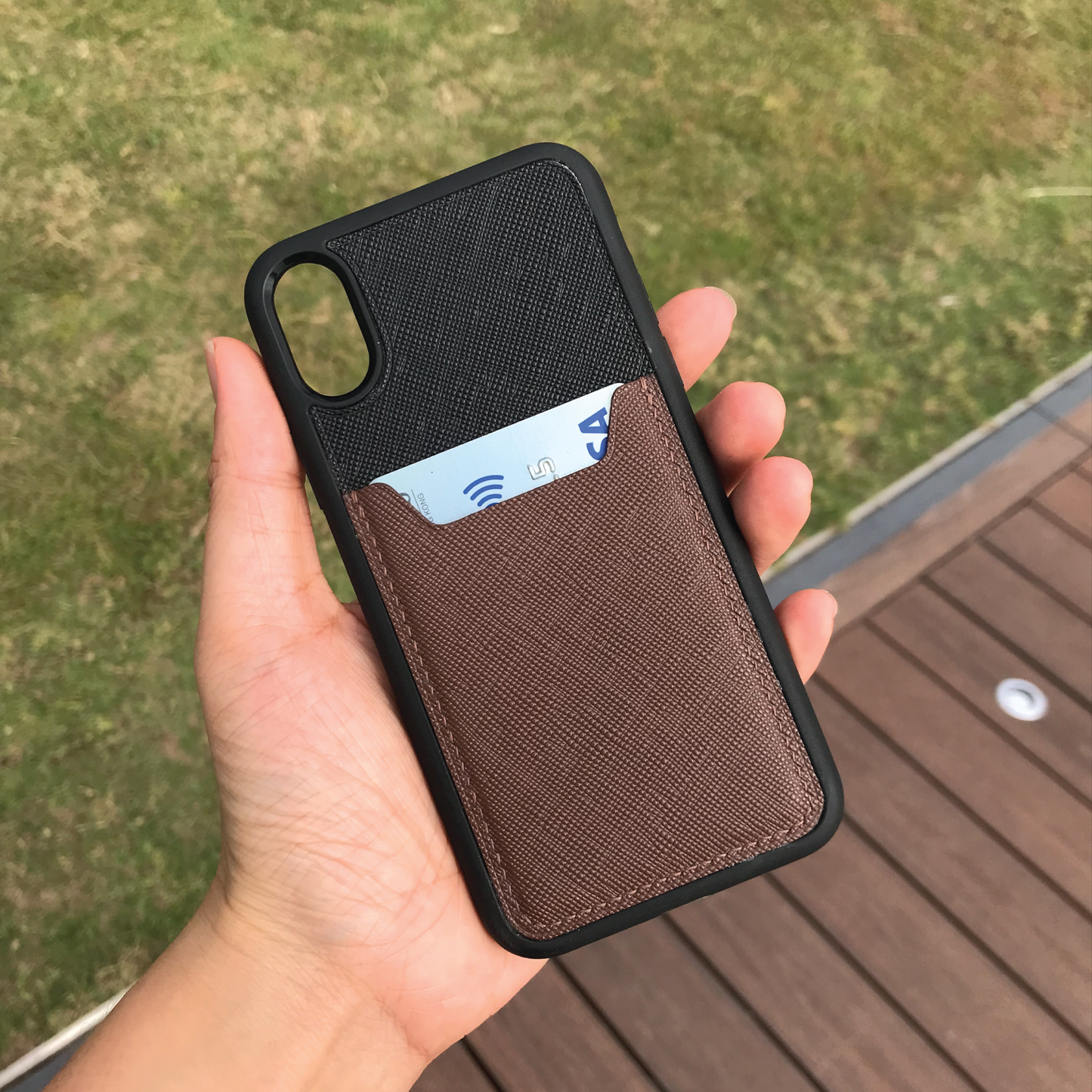 Saffiano Leather | Card Slot iPhone Case | 十字紋牛皮系列 | 卡位手機殼