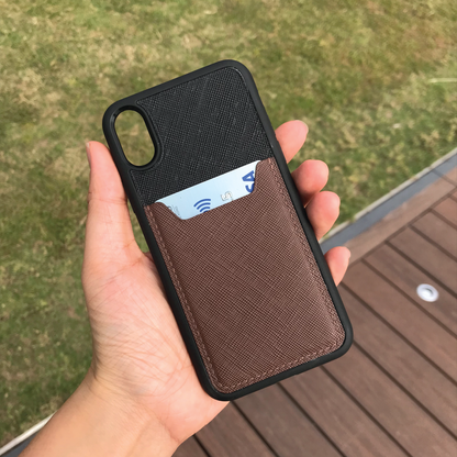 Saffiano Leather | Card Slot iPhone Case | 十字紋牛皮系列 | 卡位手機殼