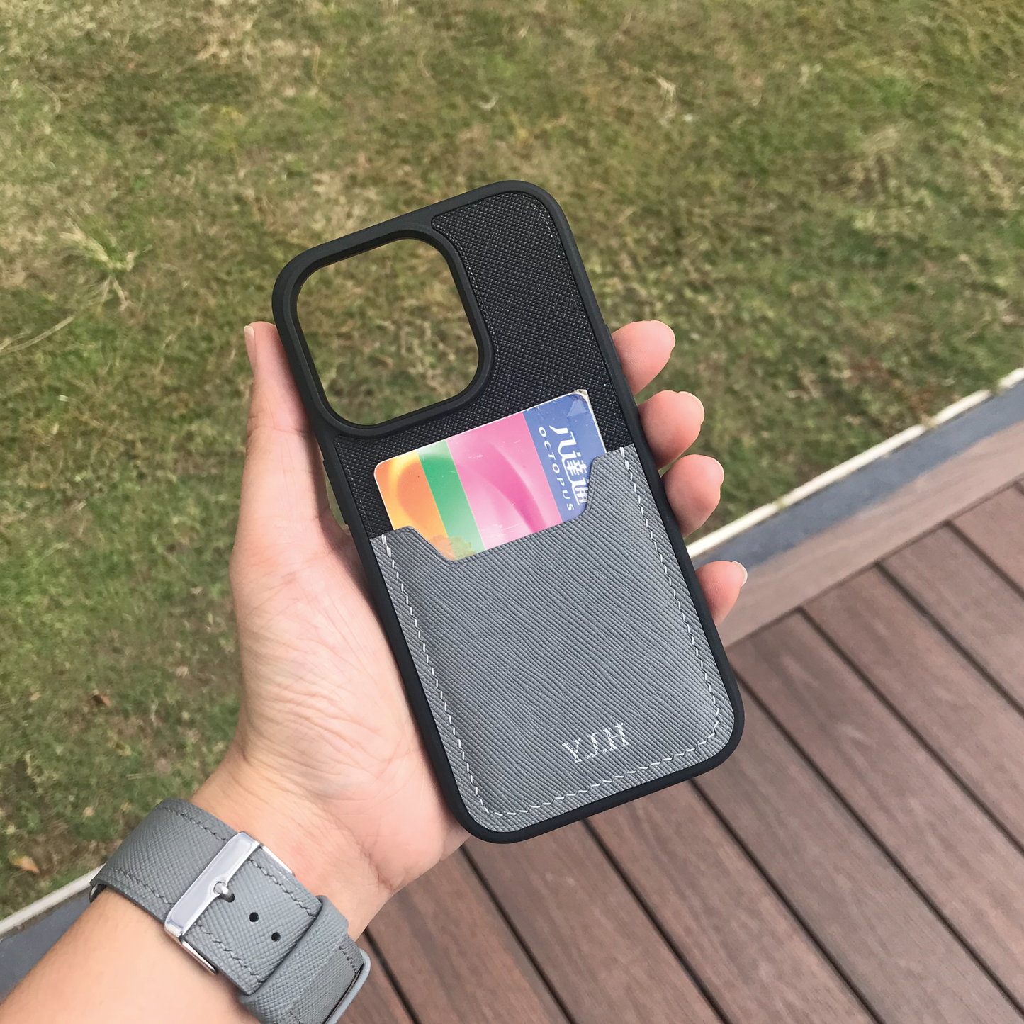 Saffiano Leather | Card Slot iPhone Case | 十字紋牛皮系列 | 卡位手機殼