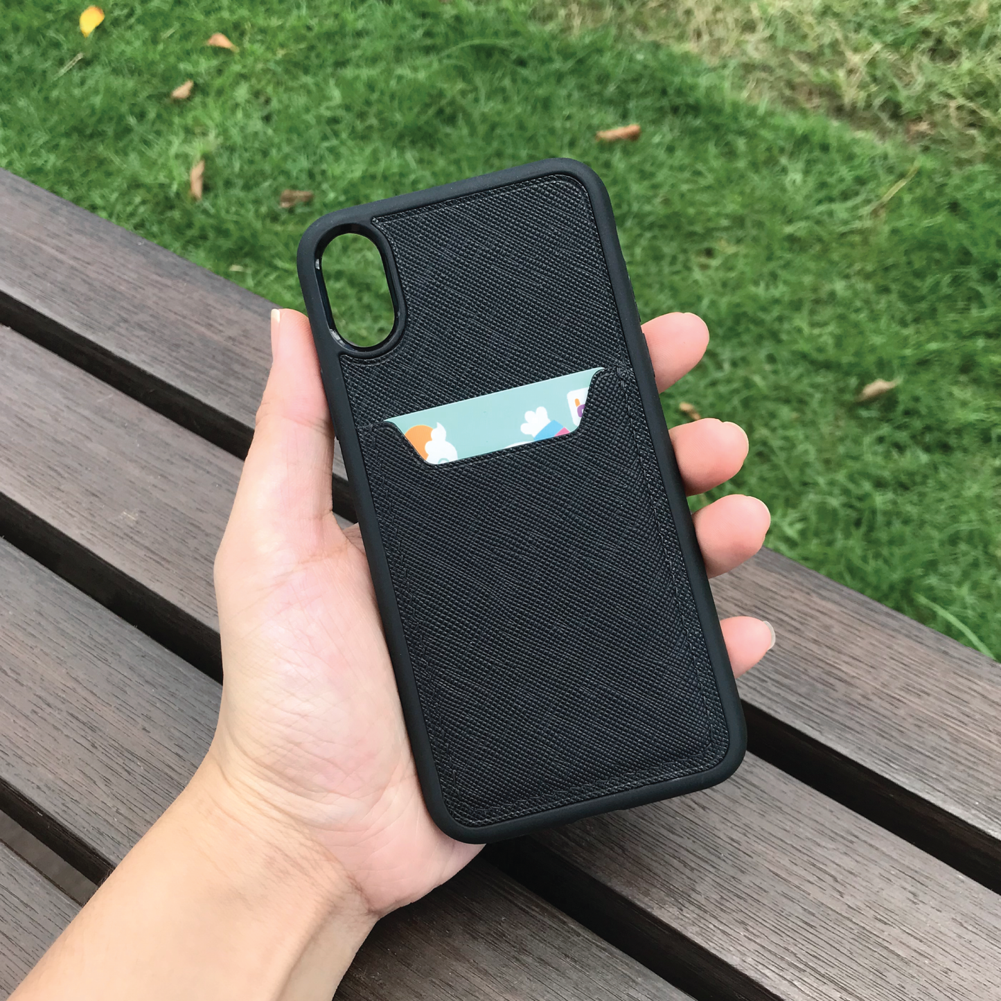 Saffiano Leather | Card Slot iPhone Case | 十字紋牛皮系列 | 卡位手機殼