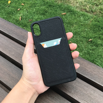 Saffiano Leather | Card Slot iPhone Case | 十字紋牛皮系列 | 卡位手機殼