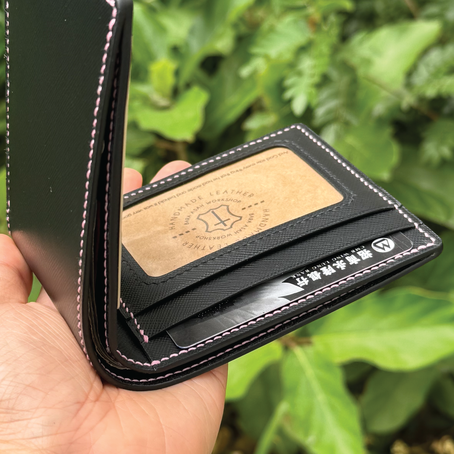 Saffiano Leather | Bifold Short Wallet | Card Slot, Photo Slot