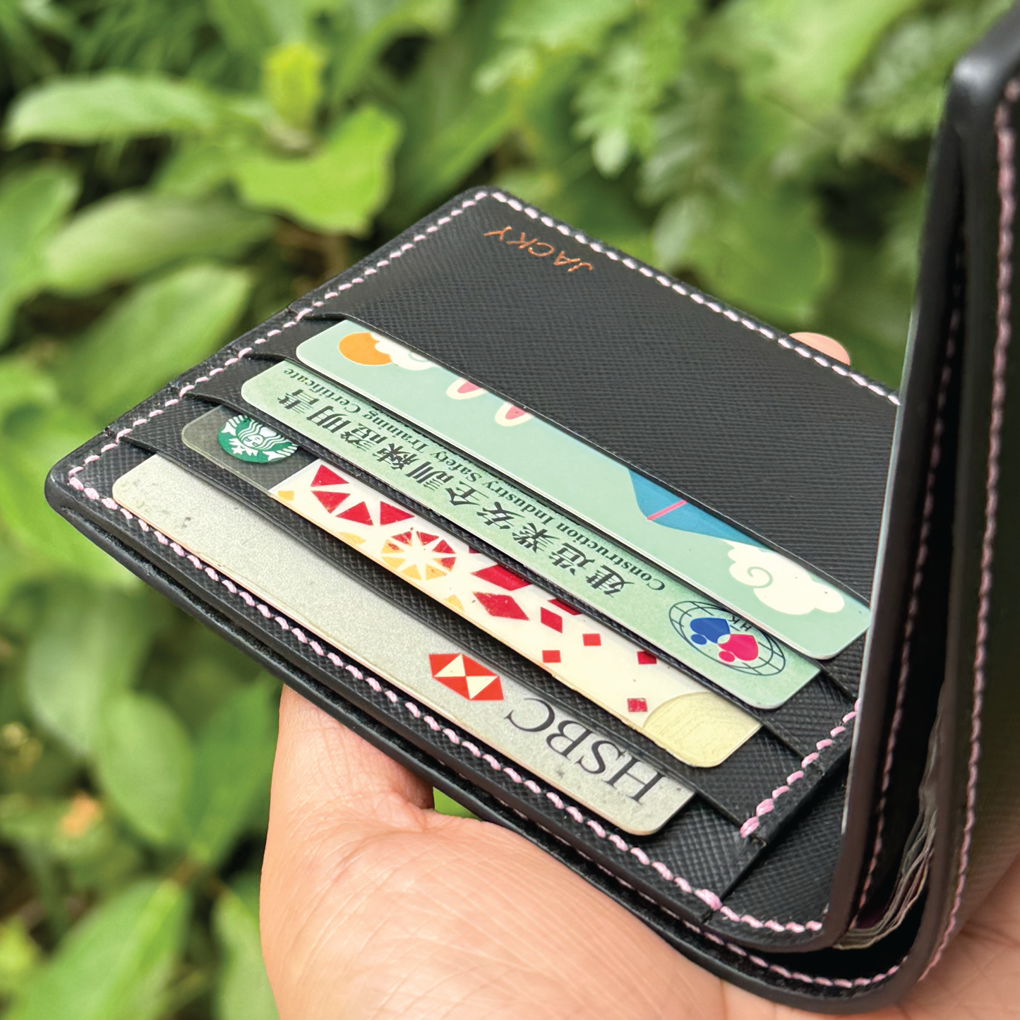 Saffiano Leather | Bifold Short Wallet | Card Slot, Photo Slot