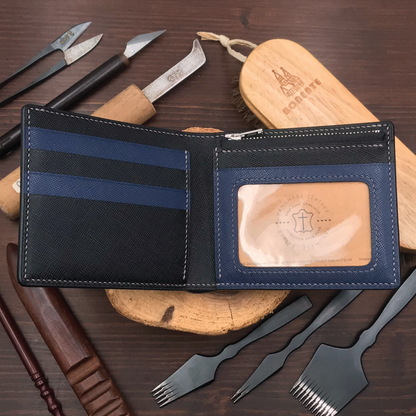 Saffiano Leather | Bifold Short Wallet | Zipper Slot Design | 十字紋牛皮系列 | 兩摺短銀包 | 拉鏈包款式