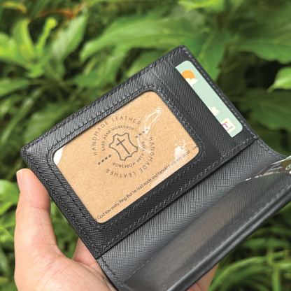 Saffiano Leather | Bifold Medium Wallet | Card Slot, Photo Slot | 十字紋牛皮系列 | 兩摺中銀包 | 卡位，相位款式