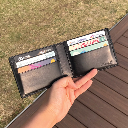 Calf Leather | Bifold Short Wallet | Card Slot, Photo Slot | 小牛皮系列 | 兩摺短銀包 | 卡位，相位款式