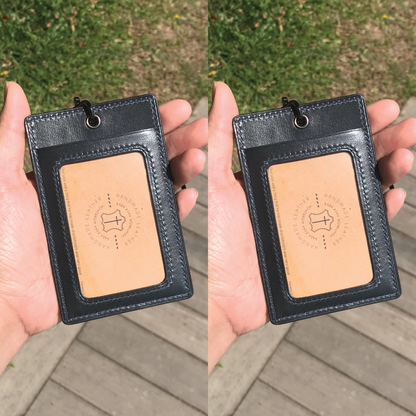 Calf Leather | ID Cardholder with Lanyard | 2 Photo Slots | 小牛皮系列 | 掛頸職員卡套 | 兩相格款式