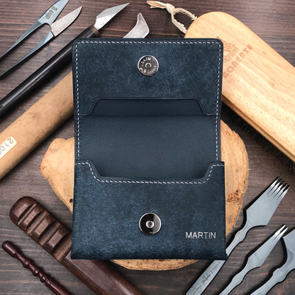 Pueblo Leather | Magnetic Snap Business Name Card Case | 磨砂牛皮系列 | 磁扣開關卡片盒
