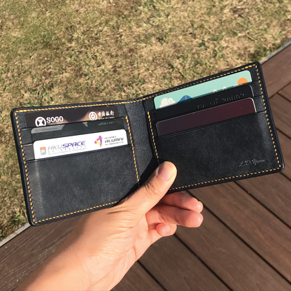 Pueblo Leather | Bifold Short Wallet | Card Slot, Photo Slot | 磨砂牛皮系列 | 兩摺短銀包 | 卡位，相位款式