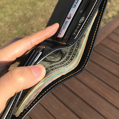 Pueblo Leather | Bifold Short Wallet | Card Slot, Photo Slot | 磨砂牛皮系列 | 兩摺短銀包 | 卡位，相位款式