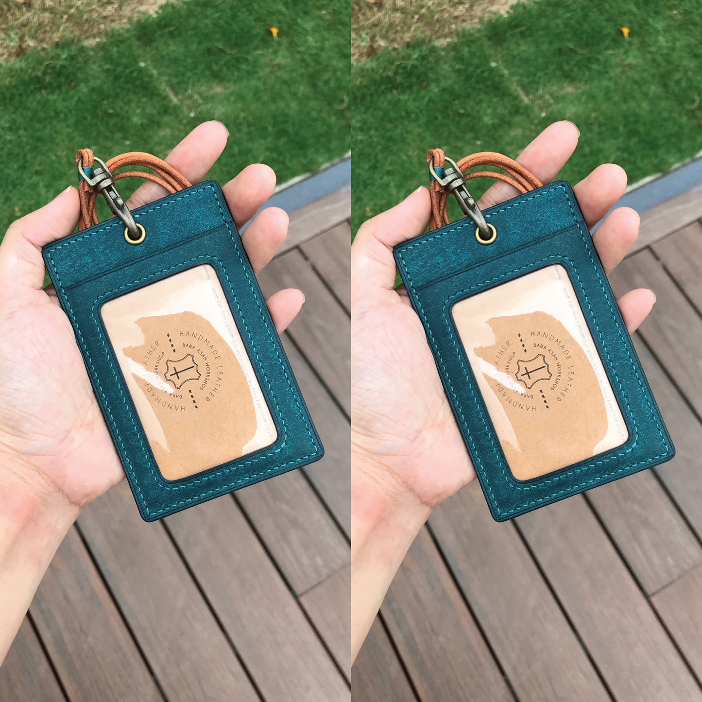 Pueblo Leather | ID Cardholder with Lanyard | 2 Photo Slots | 磨砂牛皮系列 | 掛頸職員卡套 | 兩相格款式