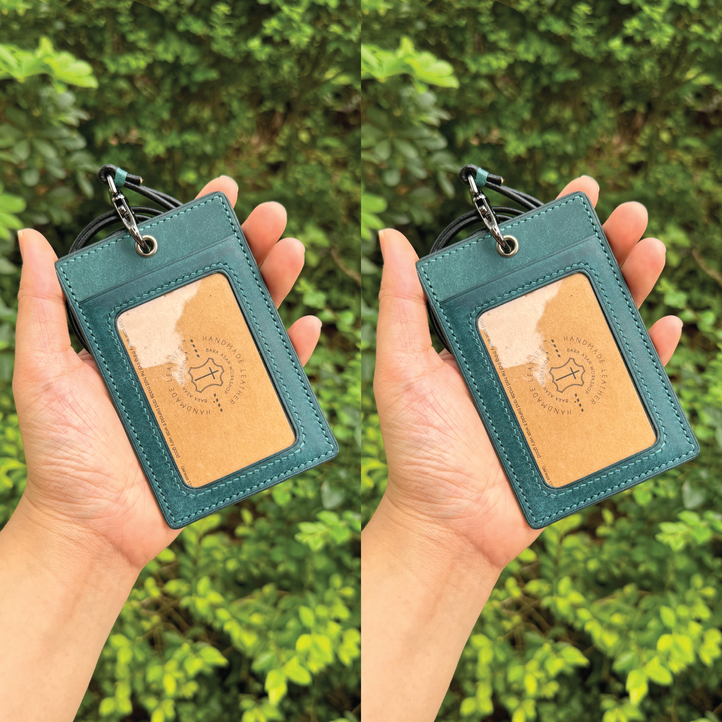 Pueblo Leather | ID Cardholder with Lanyard | 2 Photo Slots | 磨砂牛皮系列 | 掛頸職員卡套 | 兩相格款式