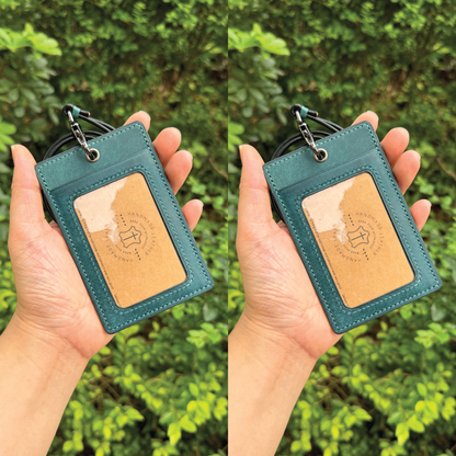Pueblo Leather | ID Cardholder with Lanyard | 2 Photo Slots | 磨砂牛皮系列 | 掛頸職員卡套 | 兩相格款式