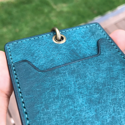 Pueblo Leather | ID Cardholder with Lanyard | Vertical, Horizontal Style | 磨砂牛皮系列 | 掛頸職員卡套 | 直款橫款