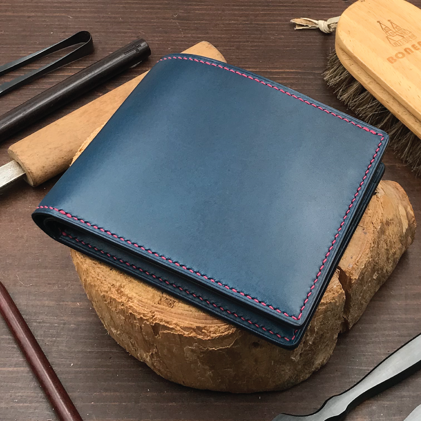 Buttero Leather | Bifold Short Wallet | Card Slot, Photo Slot | 植鞣牛皮系列 | 兩摺短銀包 | 卡位，相位款式