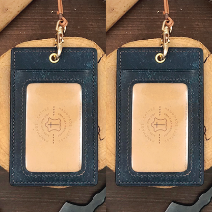 Pueblo Leather | ID Cardholder with Lanyard | 2 Photo Slots | 磨砂牛皮系列 | 掛頸職員卡套 | 兩相格款式