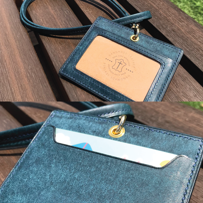 Pueblo Leather | ID Cardholder with Lanyard | Vertical, Horizontal Style | 磨砂牛皮系列 | 掛頸職員卡套 | 直款橫款