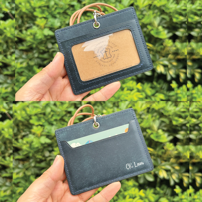 Pueblo Leather | ID Cardholder with Lanyard | Vertical, Horizontal Style | 磨砂牛皮系列 | 掛頸職員卡套 | 直款橫款