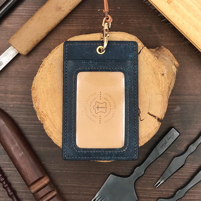 Pueblo Leather | ID Cardholder with Lanyard | Vertical, Horizontal Style | 磨砂牛皮系列 | 掛頸職員卡套 | 直款橫款