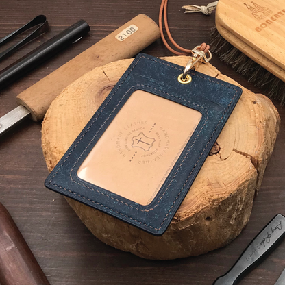 Pueblo Leather | ID Cardholder with Lanyard | Vertical, Horizontal Style | 磨砂牛皮系列 | 掛頸職員卡套 | 直款橫款